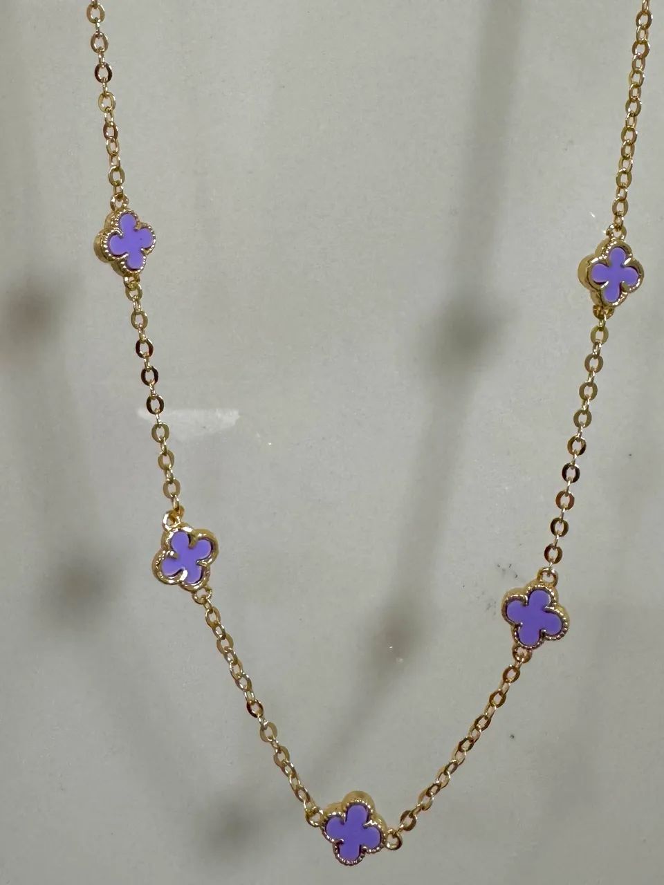 Conjunto de trevo lilás semijoia  - Foto 3