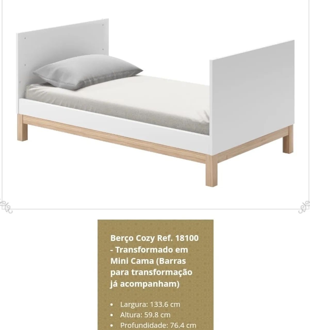 ? Berço que vira mini cama + colchão  - Foto 5
