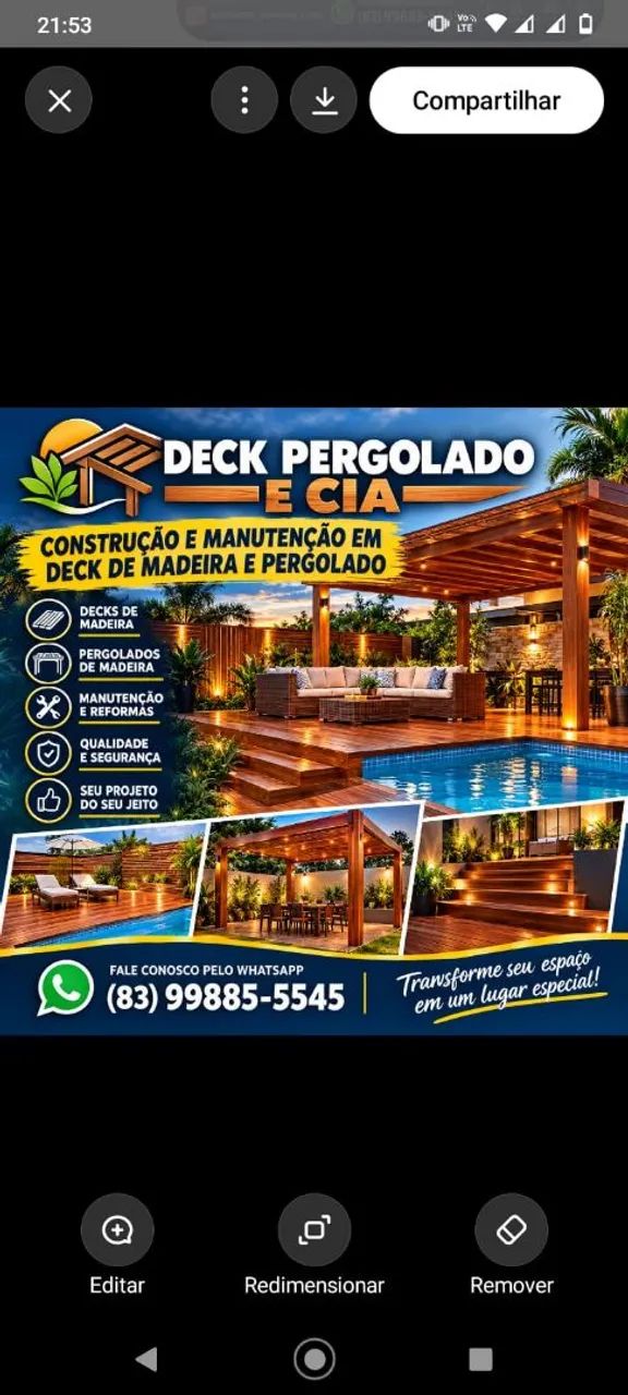 DECK DE MADEIRA E PERGOLADO  - Foto 4