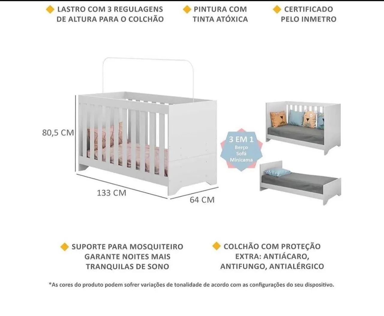 Berço praticamente sem uso 65578362351489121
