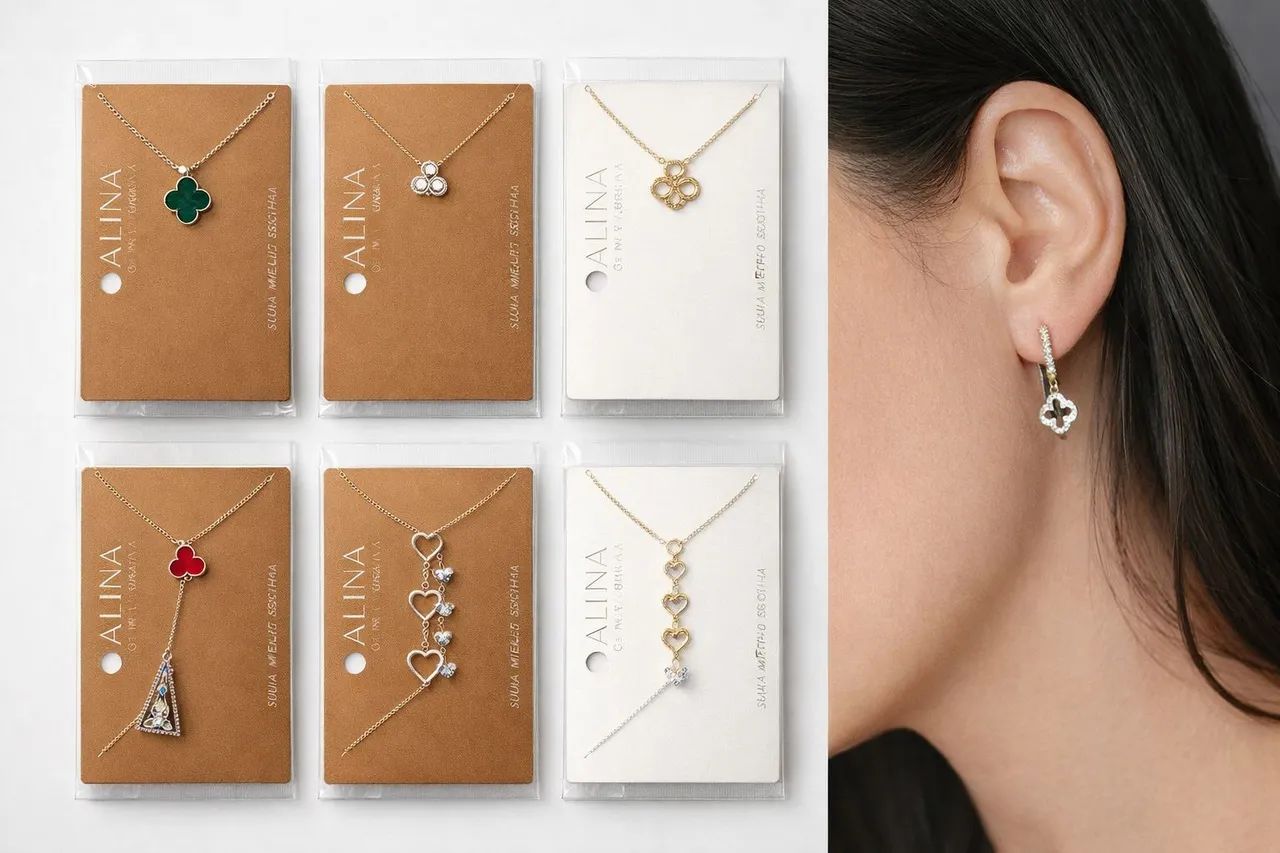 Semi joias banhada a ouro 18k 