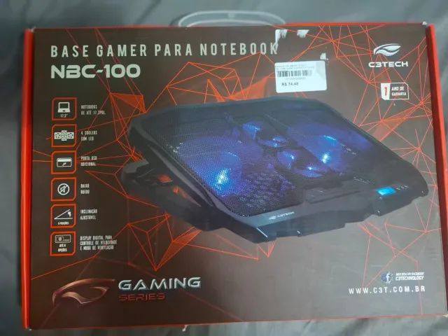 Base p/ Notebook 17,3 C3Tech NBC-100BK c/ LCD (Revisada) - Foto 3