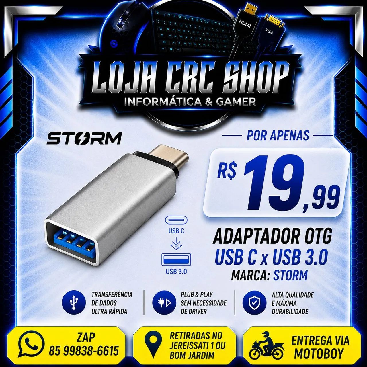 Adaptador Otg USB C x USB 3.0 Storm