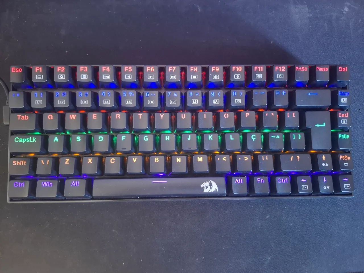 Teclado Mecânico Redragon Phantom Rainbow K629 - Switch Brown - ABNT2 - 75% - Foto 5