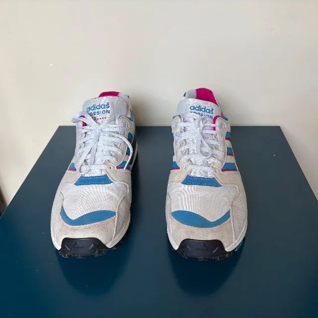 adidas zx 0000 evolution white bright blue tamanho 44 (us 12