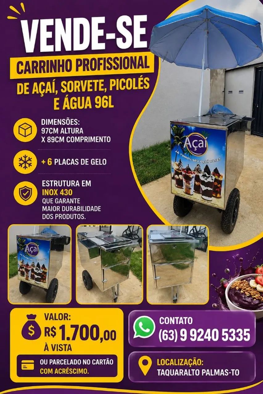 Carro de Inox 430. 96L.