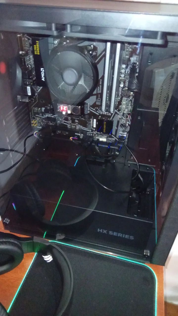  PC Gamer - Ryzen 5 5600g. placa/vídeo 4GB - RAM 16GB. SSD 480GB+ 256GB Fonte 500W Mancer - Foto 2