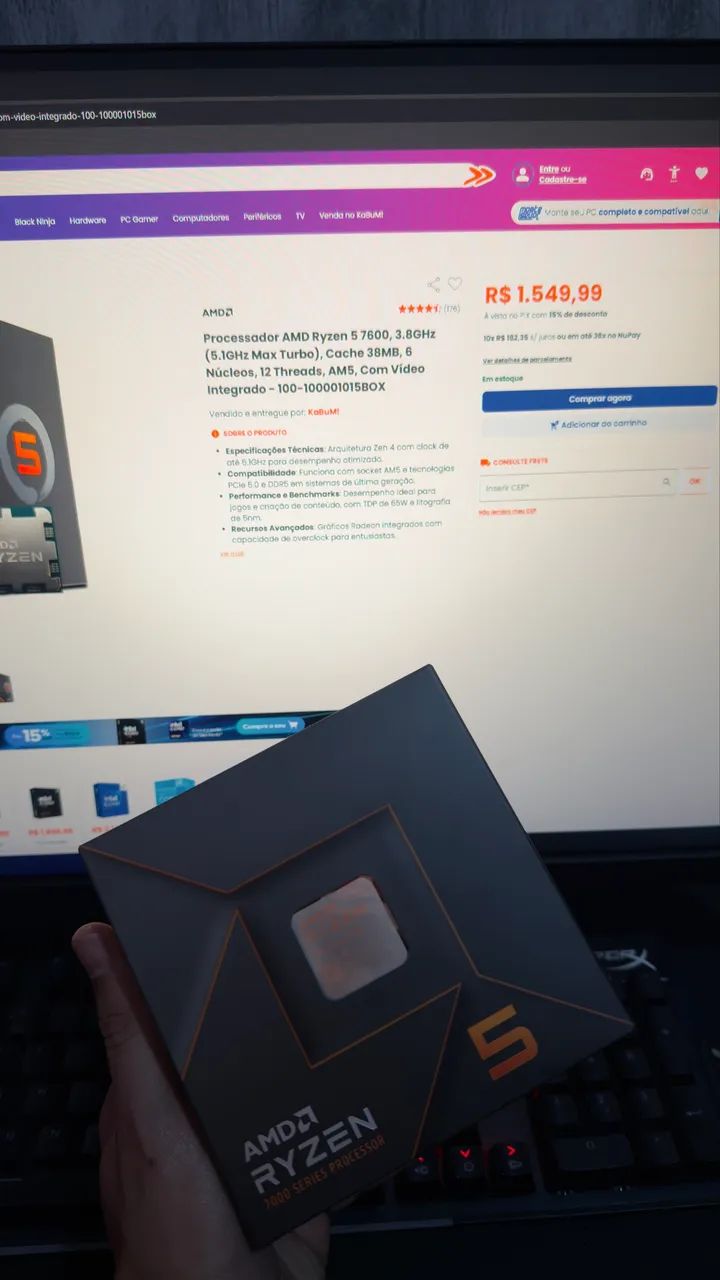 Ryzen 5 7600 NOVO  - Foto 3