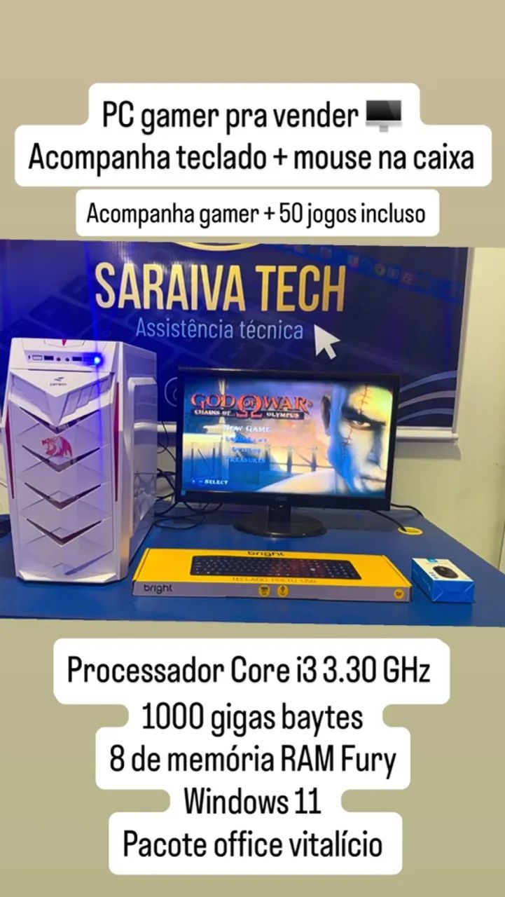 PC gamer + 50 jogos incluso 