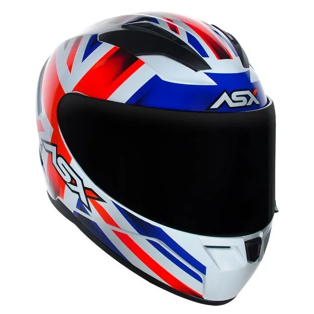 Capacete ASX City Kingdom Branco Vermelho Azul Inglaterra - Foto 4