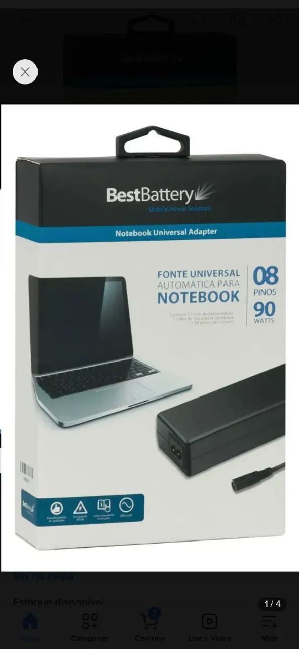 Fonte Universal Para Notebook Positivo 90w - Foto 5