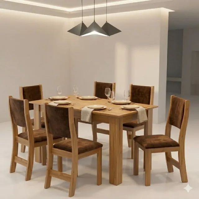 Mesa de jantar 6 cadeiras Sol a pronta entrega 