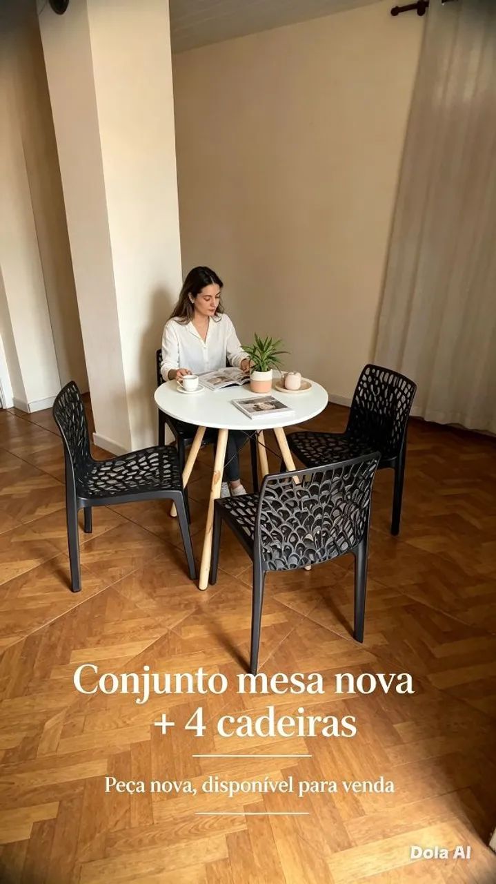 Mesa redon 4 cadeira  - Foto 4