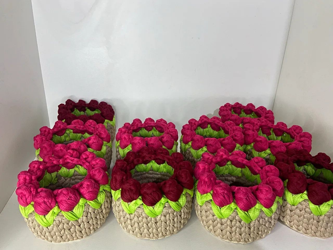 Cachepot florido de crochê  - Foto 5