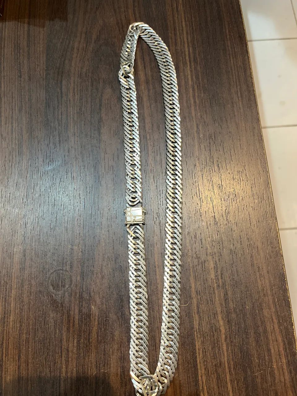 Cordão de prata 10 mm 70cm - Foto 3