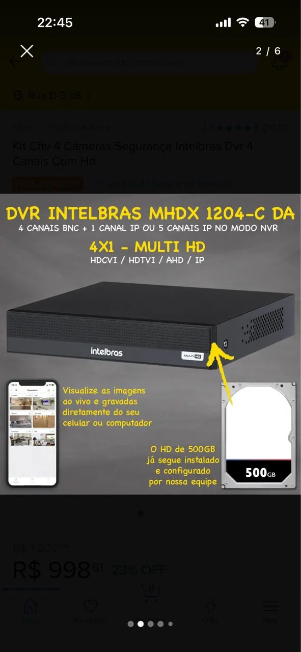 Kit câmeras intelbras 