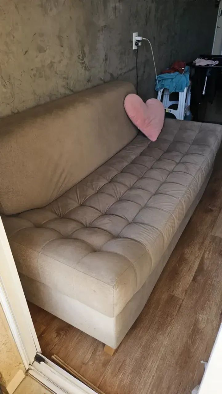 Sofá Etna 2 Lugares Suede Cinza - Foto 3