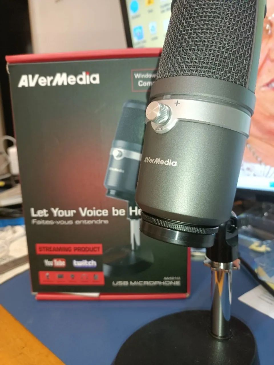 AVERMEDIA AM310 - MICROFONE USB - NOVO - NA CAIXA