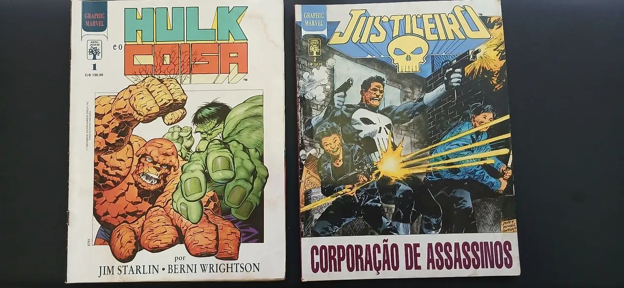 HULK E O COISA Nº 1 + JUSTICEIRO Nº 2 - GRAPHIC MARVEL ABRIL