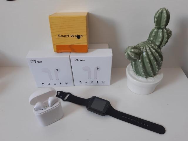 Kit Relógio Smartwatch estilo A.p,p-l.e com TWS air pods Bluetooth Novos com Garantia - Foto 3