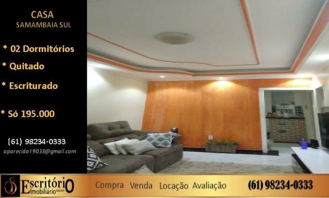 Só 195 Mil, casa de 2 quartos com armários, na quadra 502 Samambaia