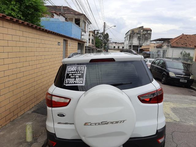 Ecosport branco2015,banco de couro,rodas de liga leve aro 15,unico dono - Foto 3