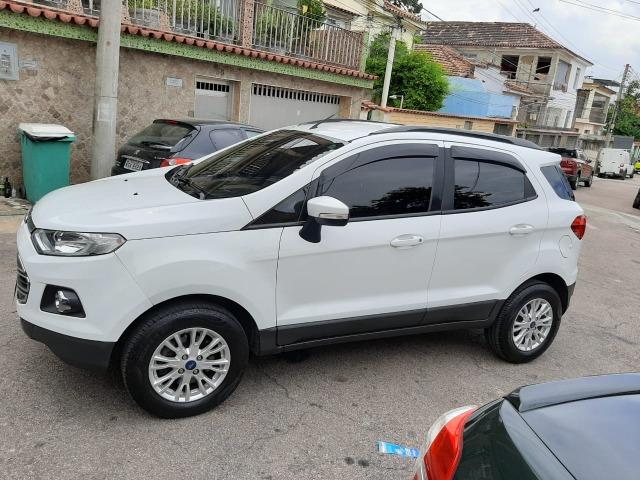 Ecosport branco2015,banco de couro,rodas de liga leve aro 15,unico dono - Foto 14