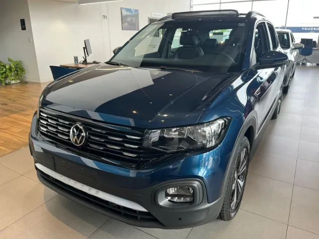 T Cross Comfortline 2023/2024 azul norway com teto, couro e VW play - Foto 2