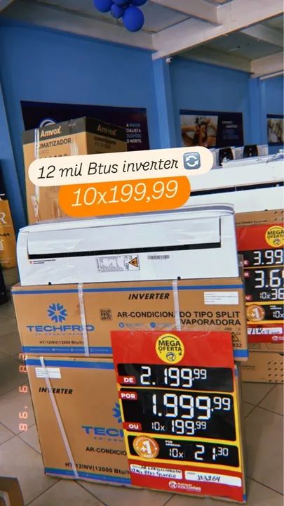 Ar Condicionado Split Inverter 12.000 BTUs - Techfri