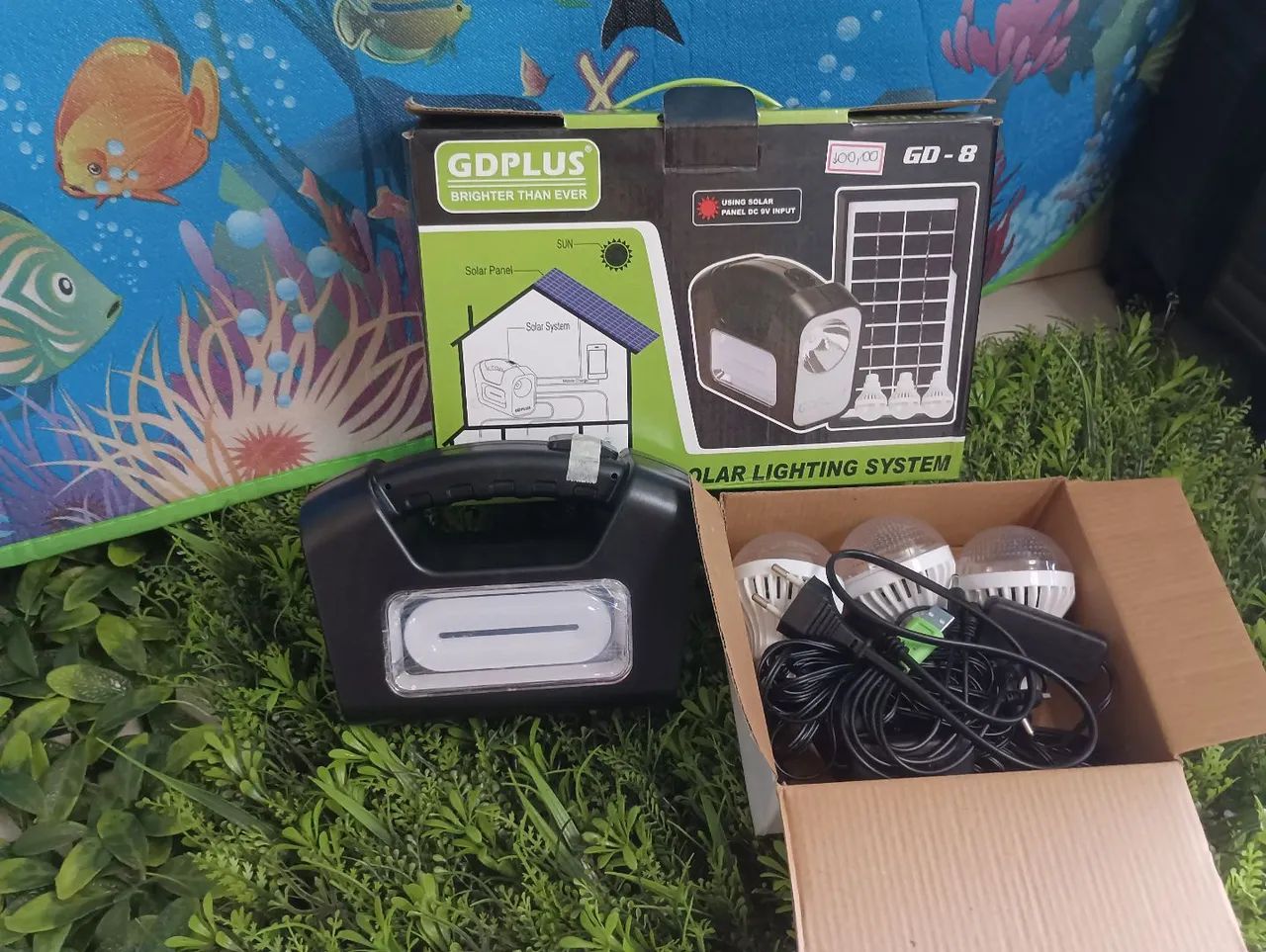 Kit de lâmpada solar de emergência USB Camping + 3 lâmpadas cor - Foto 2