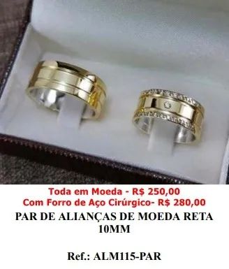 Aliancas de moedas personalizadas e Aliancas de prata