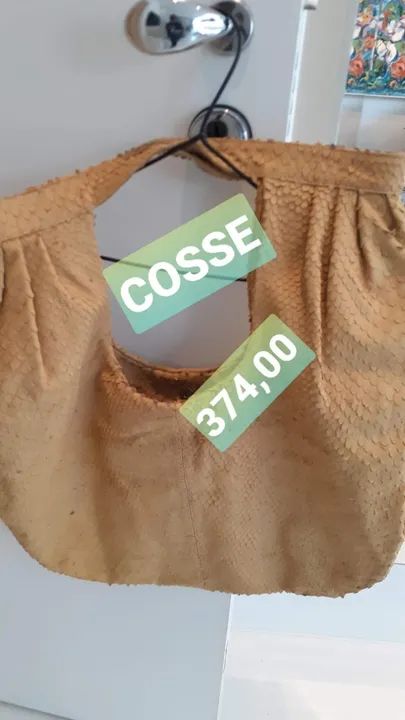 bolsa de couro mostarda cosse