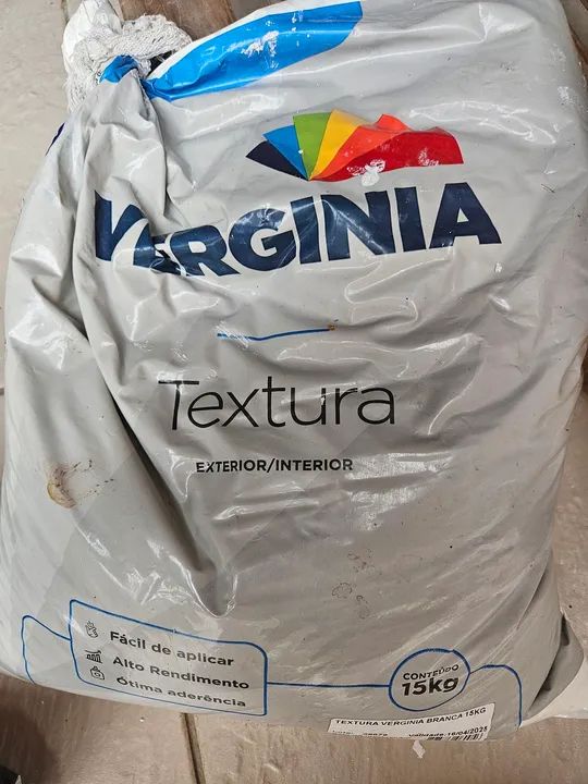 Textura para Alvenaria VARGINIA 15kg - Branca - usada um pouco para reparo