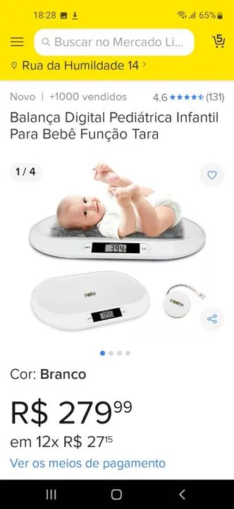 Balança Digital Pediátrica Infantil para Bebê Função Tara