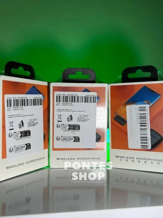 Microfone de lapela J13 lavalier duplo- Sem fio - Foto 3