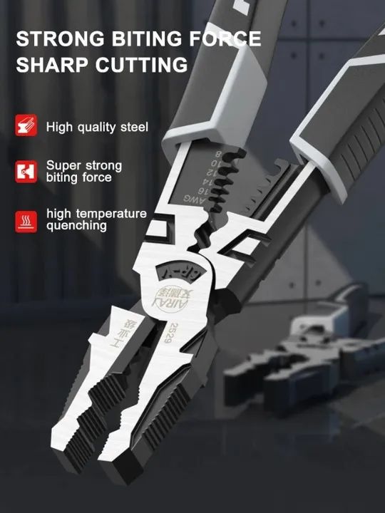 Alicate Univeral Max Titanium Corta Tudo Descasca Cabo Airaj Novo Lacrado. - Foto 2