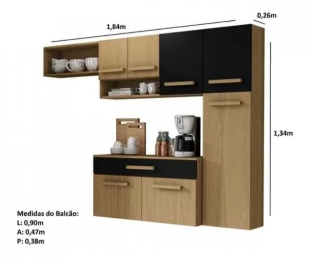 Armário de Cozinha Compacta Suspensa 4 Peças SUPER OFERTA! - Foto 3