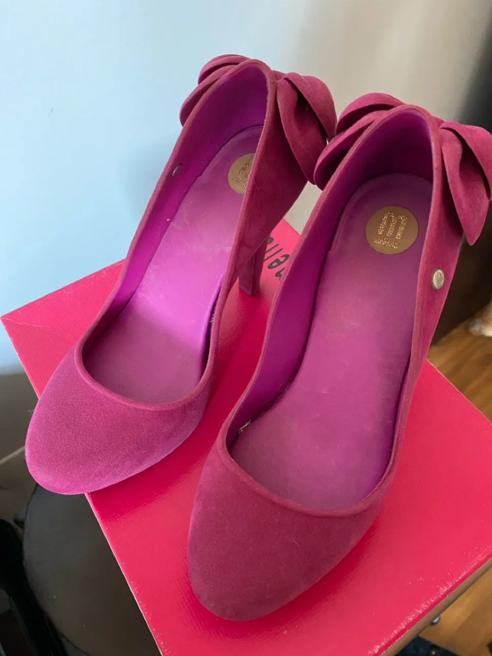 Scarpin Melissa Incense Rosa Flocado Laço - Foto 4