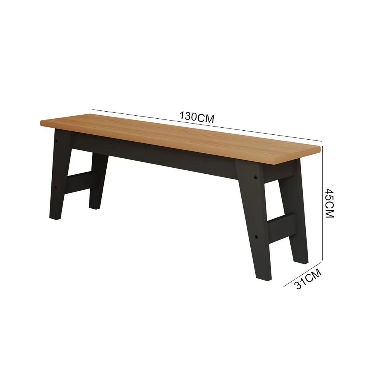 Banco 130 Cm 100% MDF Aurora Cimol Chumbo Preto/Nature - Foto 5