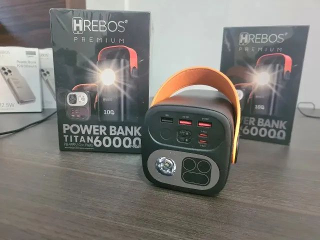 Power Bank HREBOS PB-999 - 100W de Carregamento Ultra Rápido