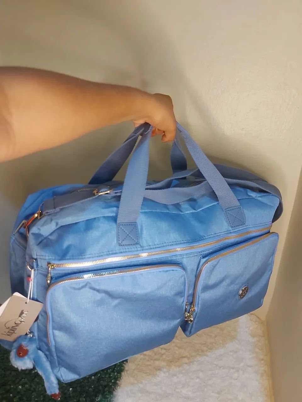 Bolsa Kipling Azul e Preta 