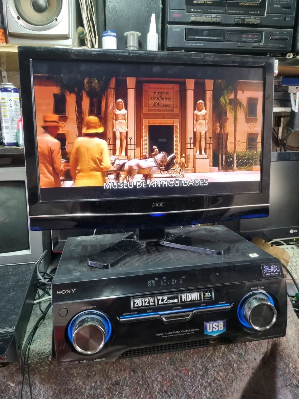 Receiver Sony Muteki 2012 Rms Str-km7 Hdmi Usb Leia  127/220v  com defeito  sem controle  - Foto 2