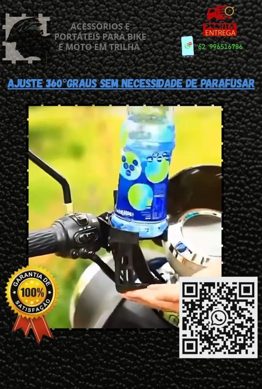 Suporte de Garrafa Bike/Moto Gira 360 ajustável <br> - Foto 3