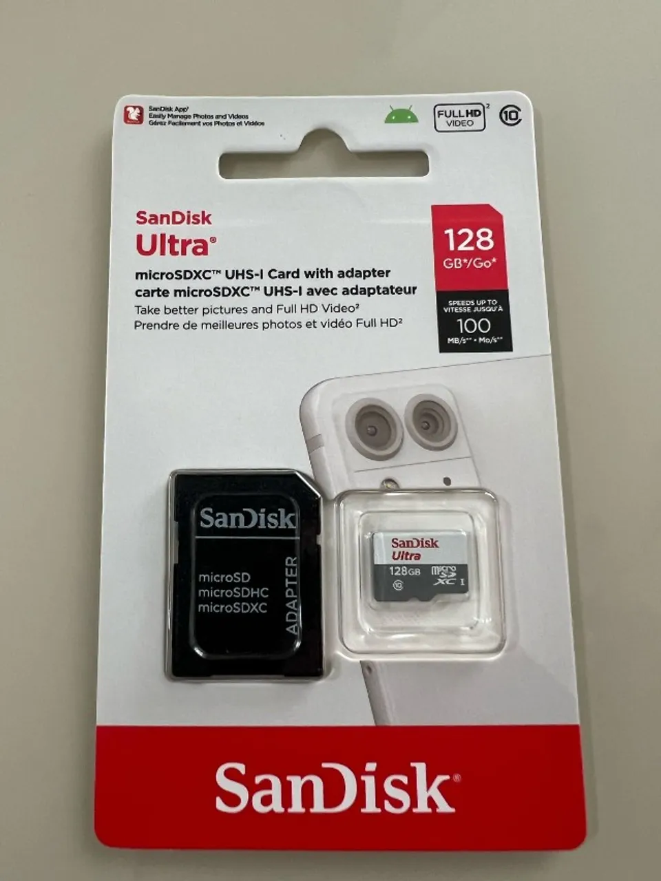 Novo Lacrado - Cartão de memória microSD Sandisk - 128gb