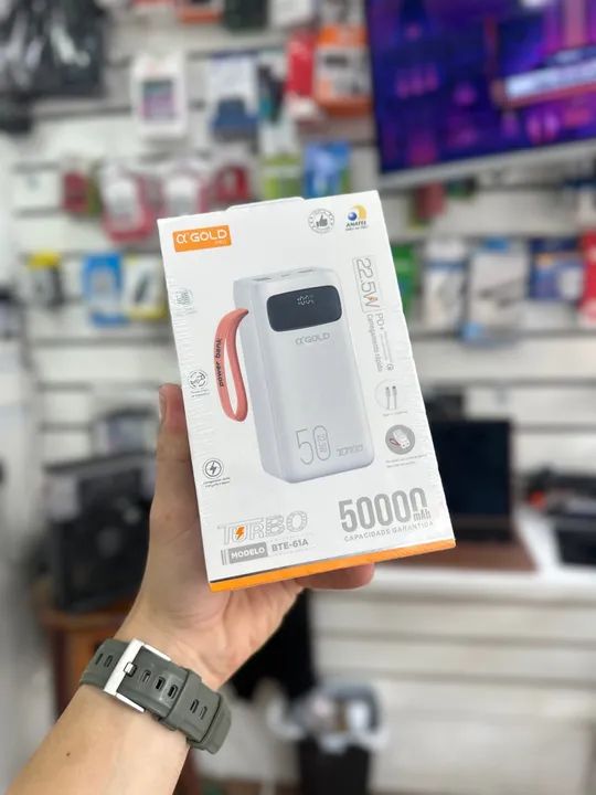 Carregador Portátil O Gold 50000mAh 22.5W Turbo