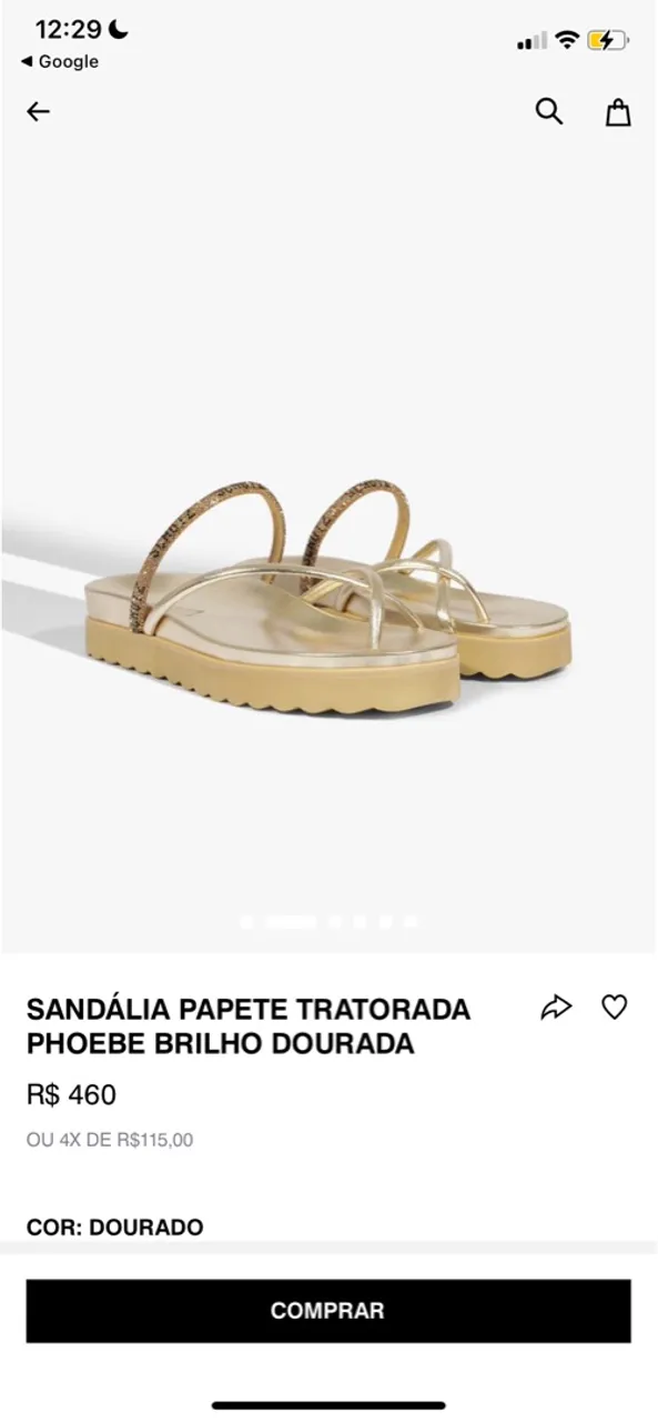 Sandália Papete Schutz original Dourada N36