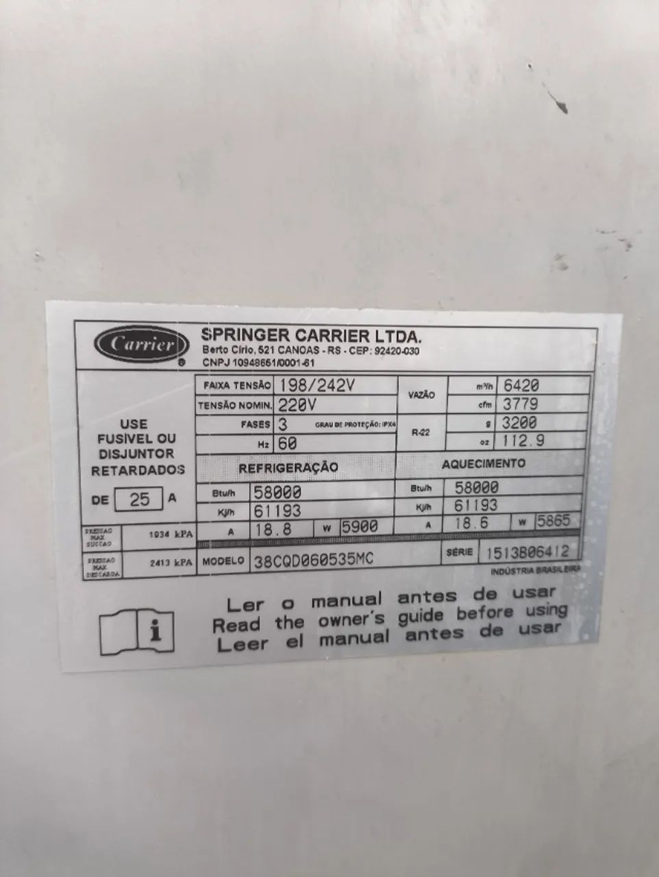 Condensadora 60.000 BTUs 220v