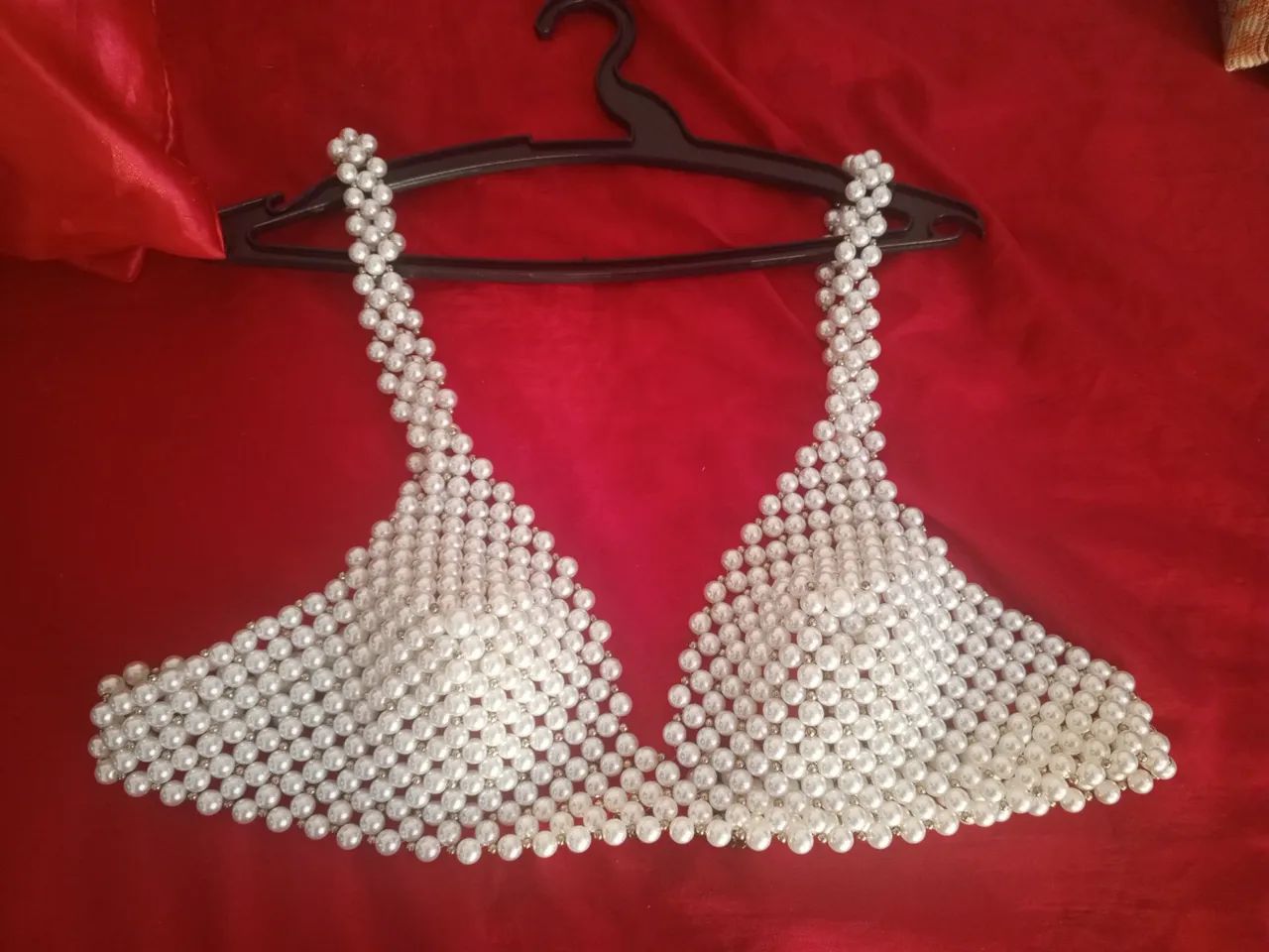 Top de pérolas artesanal