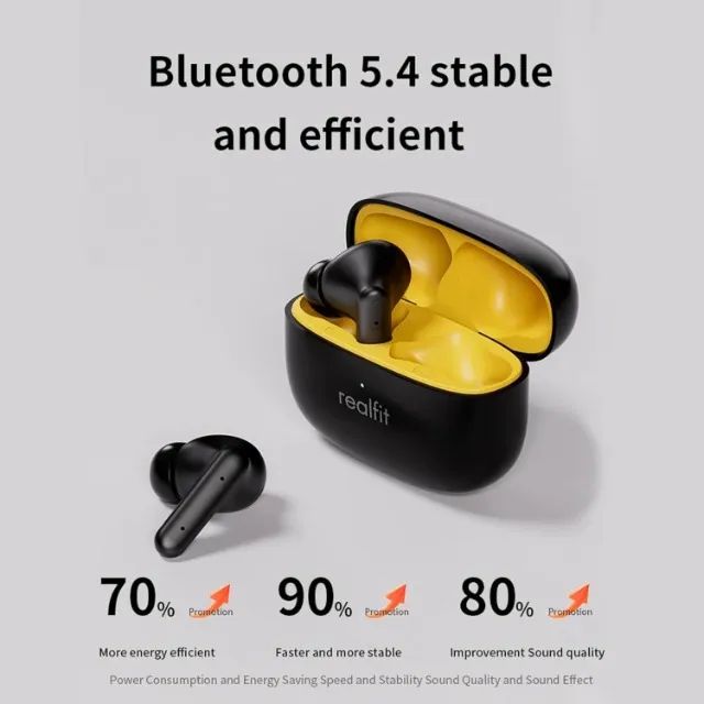 Fones de Ouvido Realfit F3 Anc Bluetooth 5.4 com Cancelamento de Ruído (Preto) - Foto 6