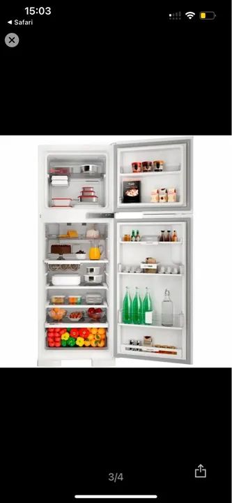 Geladeira Duplex Branca Refrigerador 375L 2 Portas Frost Free 220 Volts, Branco, Brastemp - Foto 3